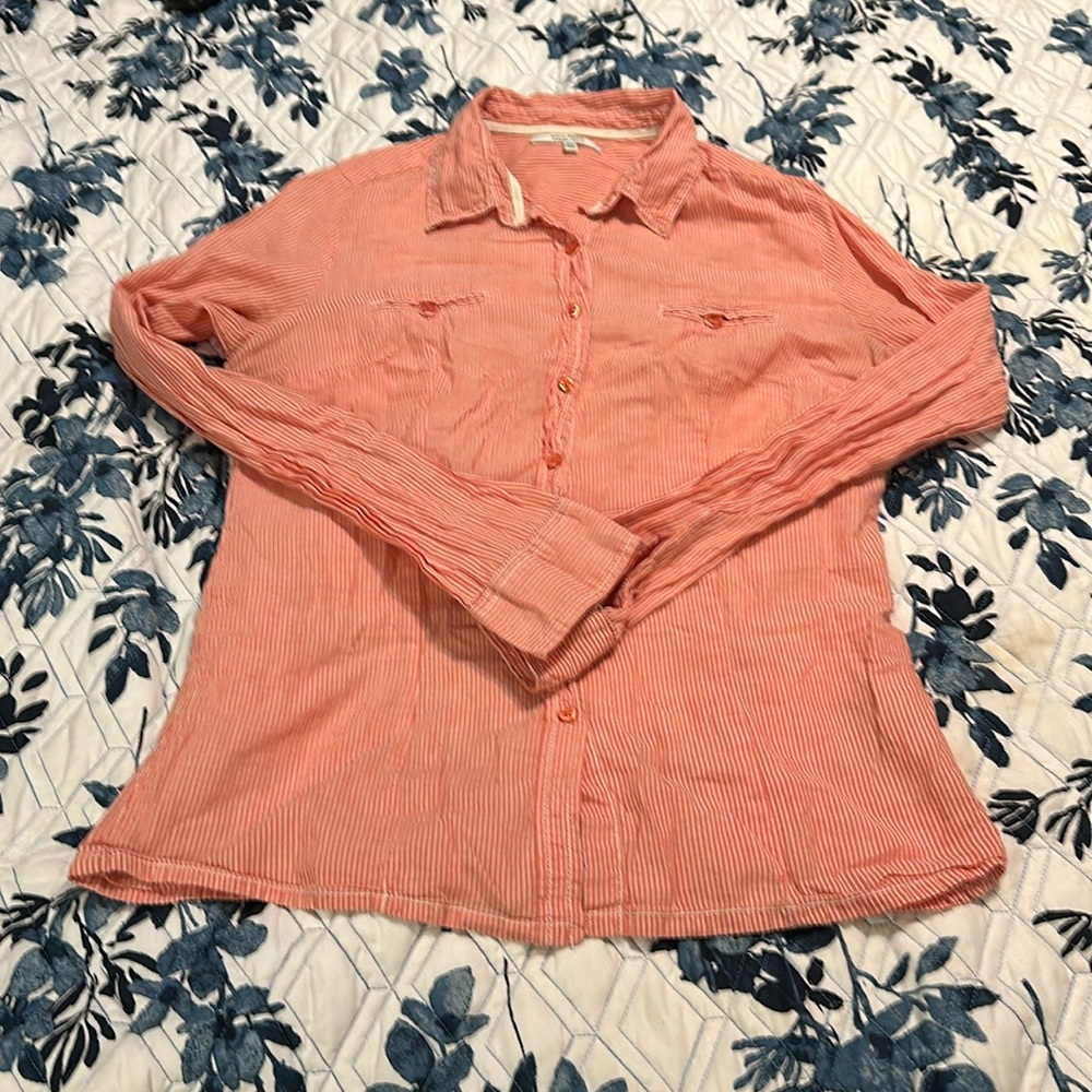 Sfera Casual Basic Striped Women’s Size M Button … - image 4